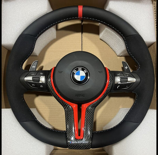 volant BMW pack M rouge F20, F22, F30, F35, F32, F01, F02, F10, F18, M2, M3